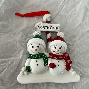 Snowman North Pole personalized ornament